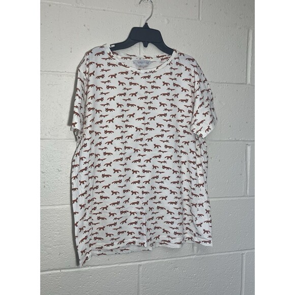Compañía Fantástica Fox Print Short Sleeve T-Shirt Size M Cute Animal Tee - Picture 5 of 7
